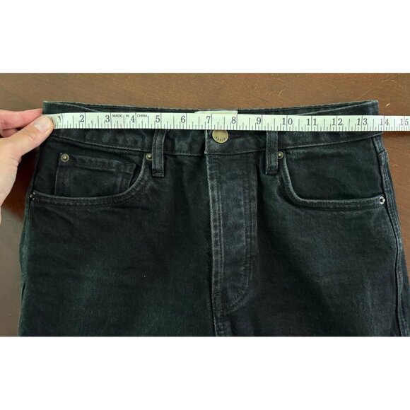 Sezane Denim High Rise Button Fly Brut Jeans in Black Gray Size 28 - Picture 8 of 13